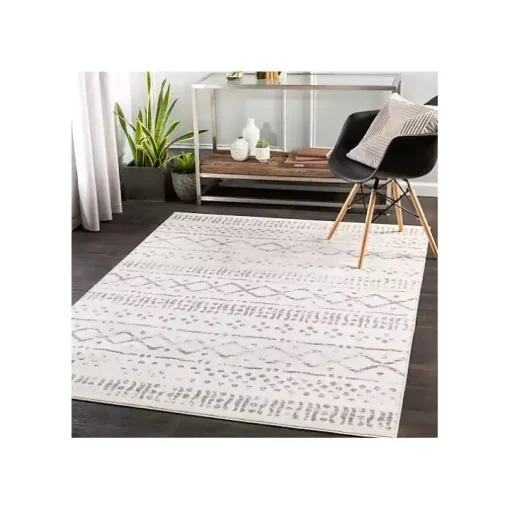 Toasted Brown Abstract Diamond Area Rug, 5x7