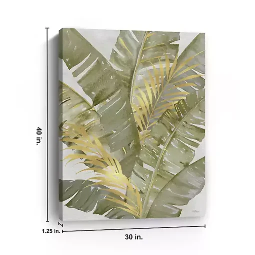 Touch of Gold Banana Leaves Canvas Art Print