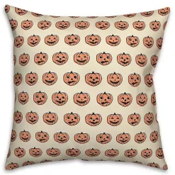 Trick or Treat Pumpkins Pattern Throw Pillow