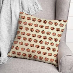 Trick or Treat Pumpkins Pattern Throw Pillow