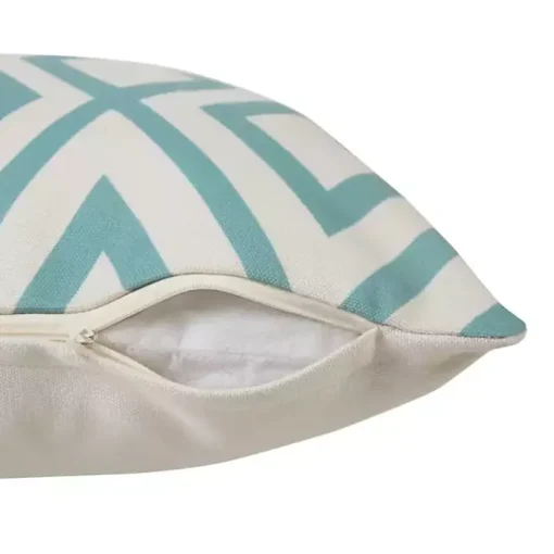 Turquoise Geometric Diamond Outdoor Pillow