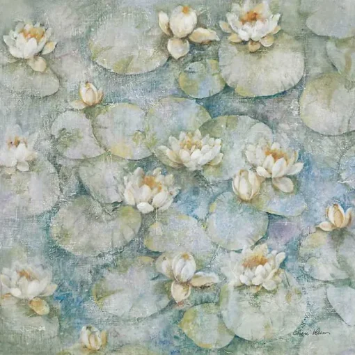 Water Lilies Framed Canvas Art Print