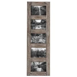 Weathered Brown Wooden 5-Opening Collage Frame