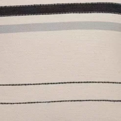 White and Gray Striped Pillow
