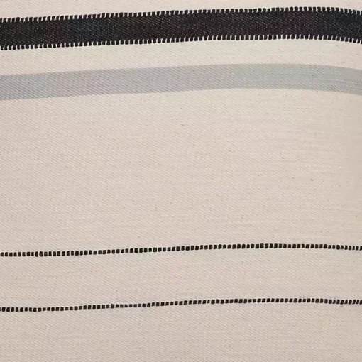 White and Gray Striped Pillow