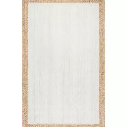 White and Natural Corsica Area Rug, 5x8