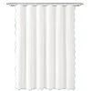 White Blue Scalloped Coastal Shower Curtain
