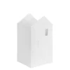 White Ceramic Village House Vase, 7 in.