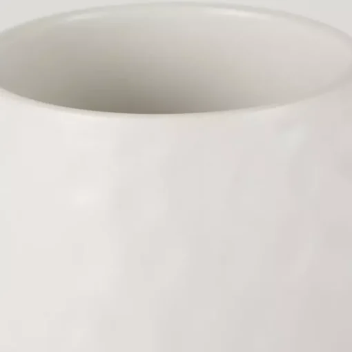 White Dimpled Bamboo Canisters, Set of 2