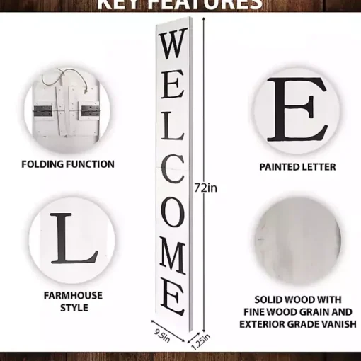 White Foldable Welcome Porch Board