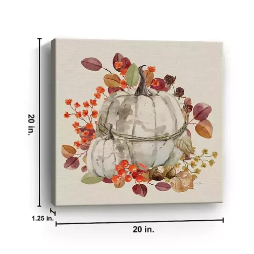 White Harvest Pumpkin Canvas Art Print