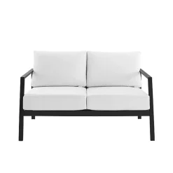 White Sunbrella Cushions Holland Outdoor Loveseat