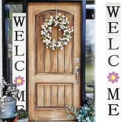White Welcome Spring Porch Board