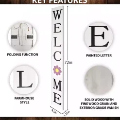 White Welcome Spring Porch Board