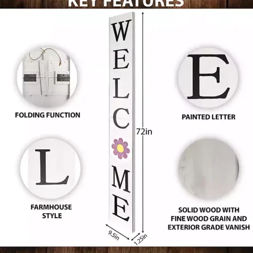 White Welcome Spring Porch Board