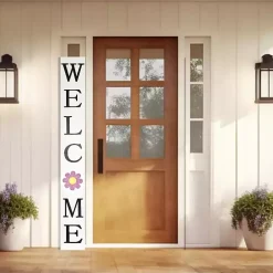 White Welcome Spring Porch Board