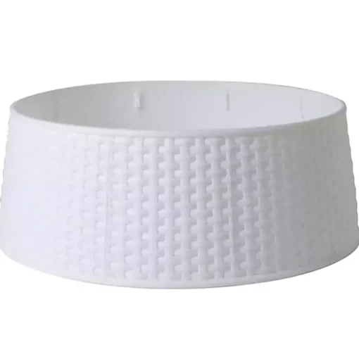 White Woven Rattan Tree Collar