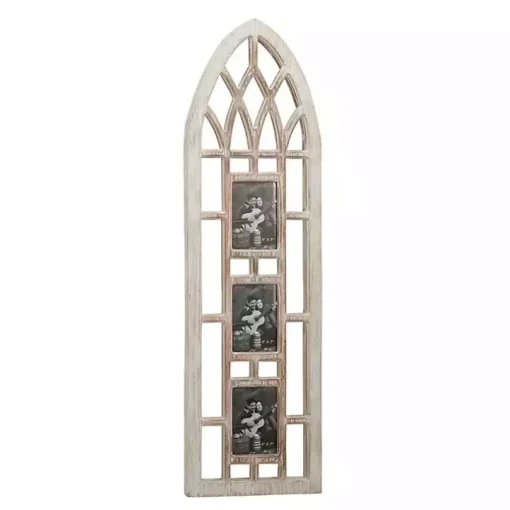 Whitewash Window Arch 3-Opening Collage Frame