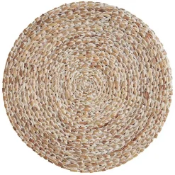 Whitewashed Woven Rattan Placemats, Set of 4