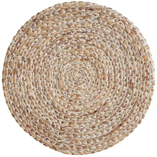 Whitewashed Woven Rattan Placemats, Set of 4