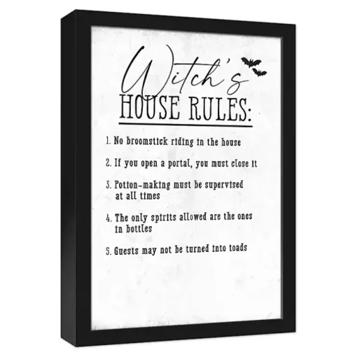 Witch's House Rules Halloween Wall Plaque