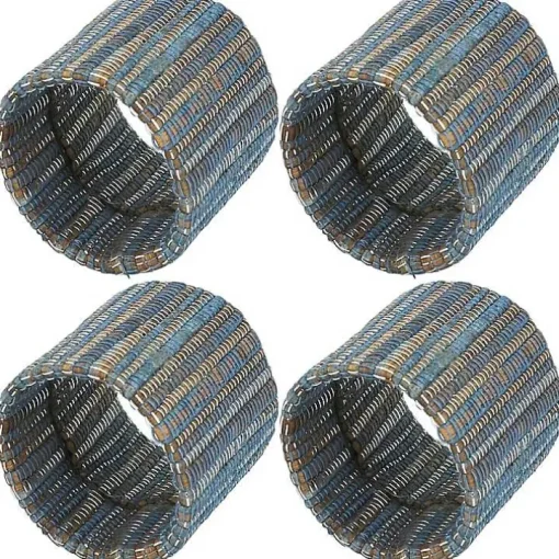 Woven Indigo 4-pc. Napkin Ring Set
