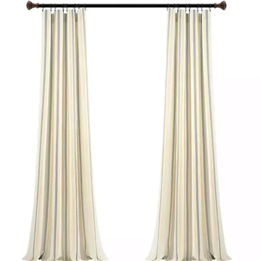 Yellow & Gray Farmhouse Curtain Panel Set, 95 in.