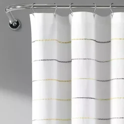 Yellow and Gray Ombre Stripe Shower Curtain