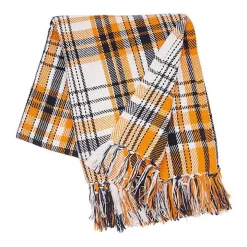 Zelda Orange Plaid Throw